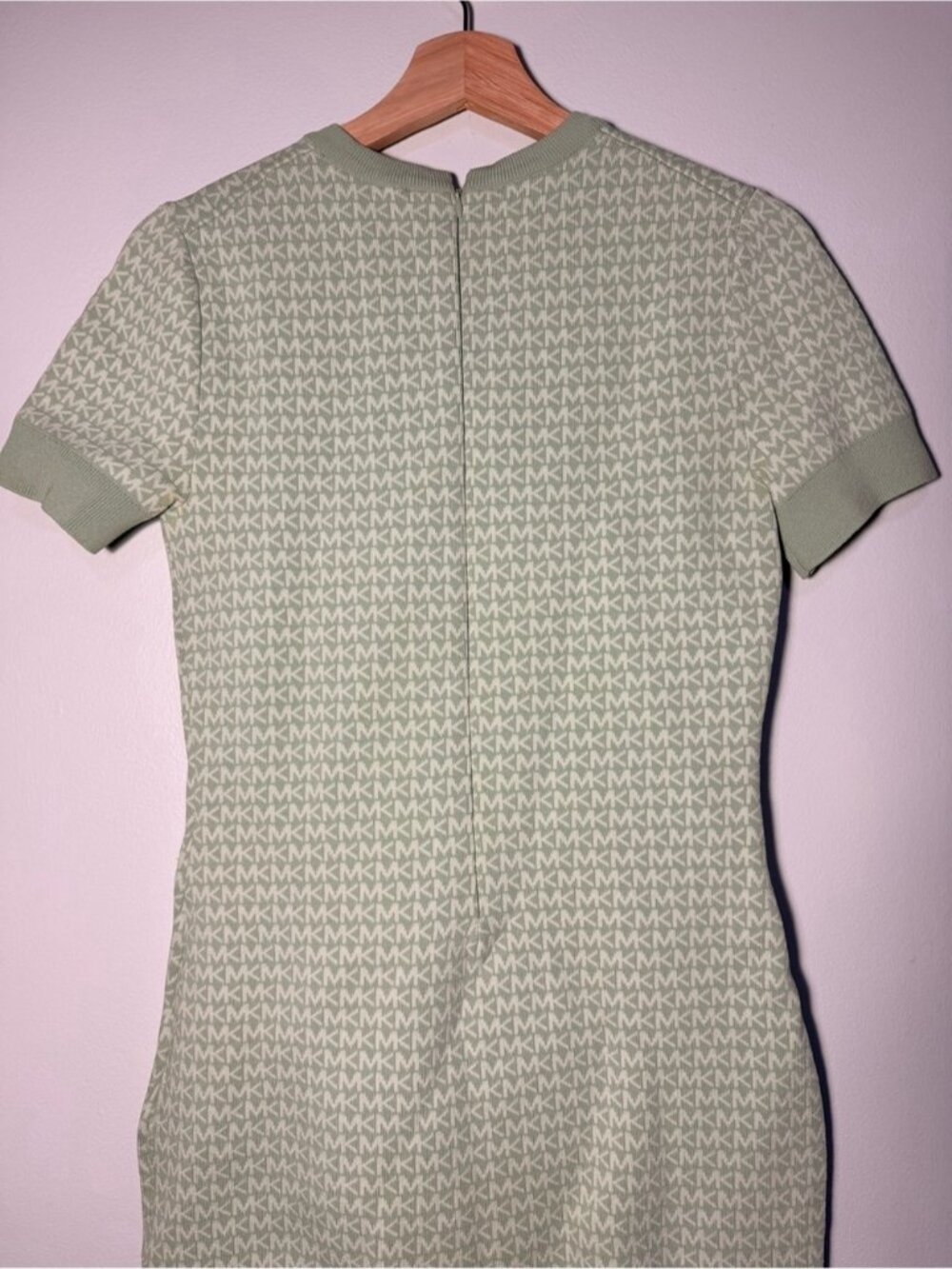 Michael Kors Mint Sage Logo Knit Short-Sleeve Mini Dress size S - Picture 7 of 9